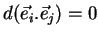 $\displaystyle d(\vec{e}_{i}.\vec{e}_{j})=0$