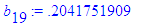 b[19] := .2041751909