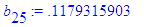 b[25] := .1179315903
