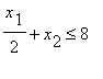 x[1]/2+x[2] <= 8
