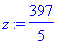 z := 397/5