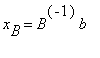 x[B] = B^(-1)*b