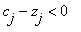 c[j]-z[j] < 0